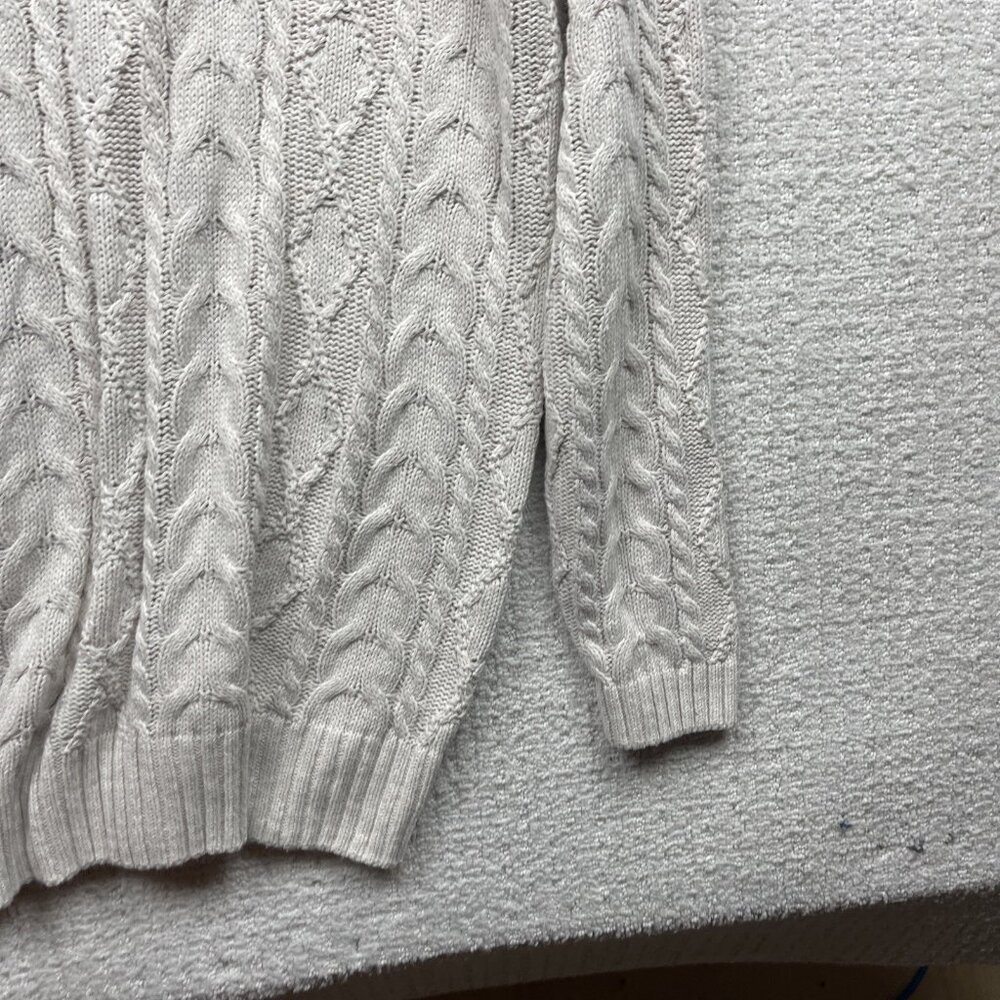 VTG 90's Cotton Road Cable Knit Turle Neck Sweater Wom Sz L Scandinavian Sailor - Picture 12 of 12